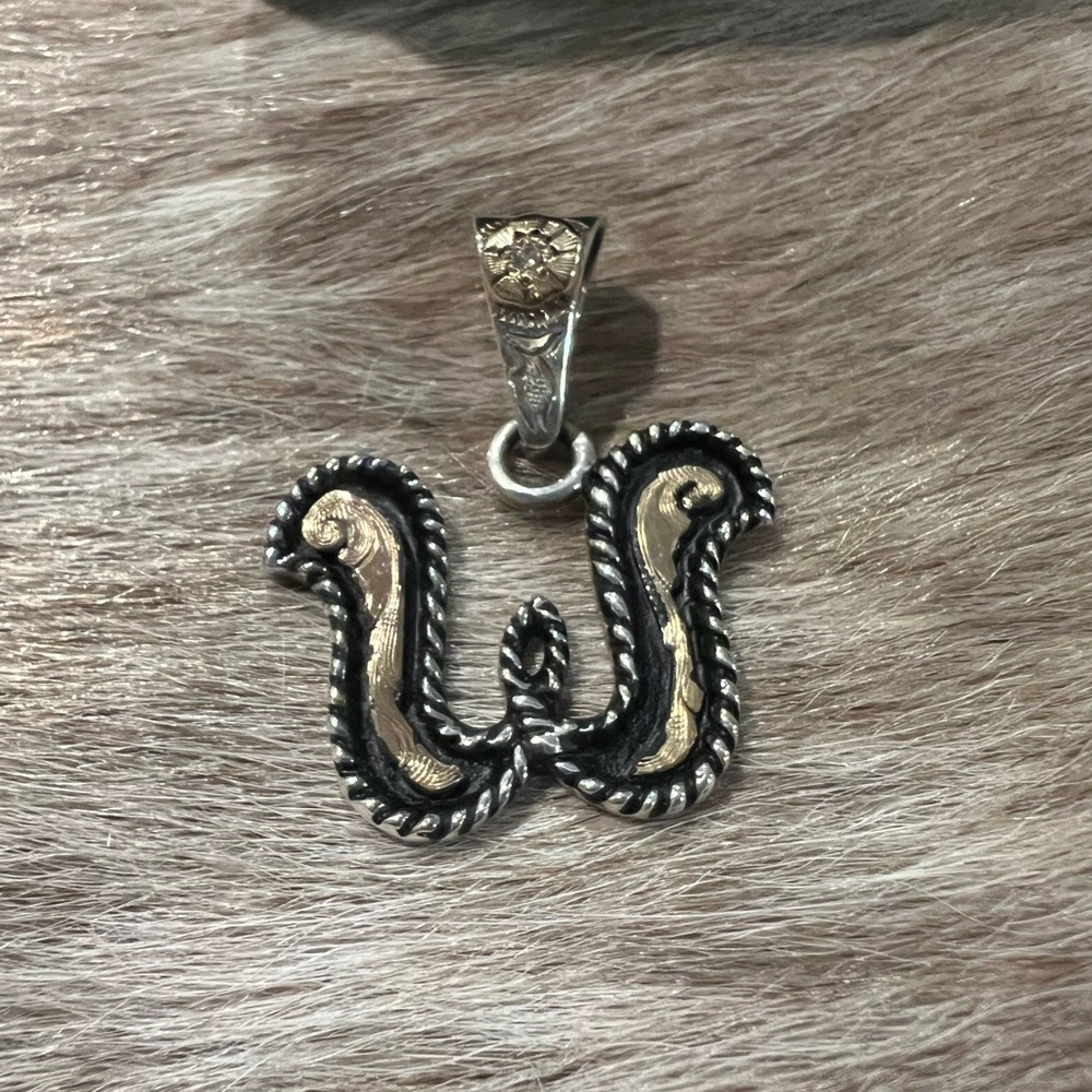 Fanning Jewelry .925 Silver and Gold Necklace Pendant - Picture 2 of 6